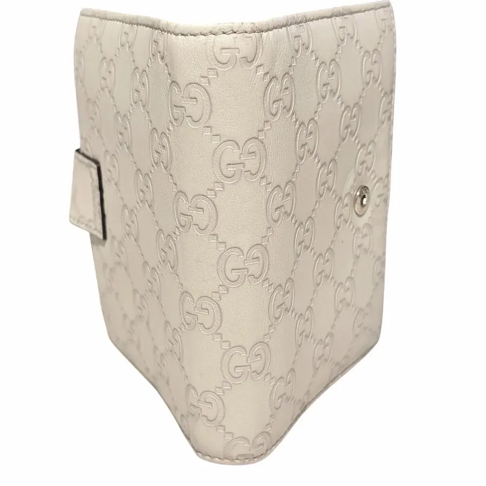 Gucci Guccissima Ivory Leather Agenda Planner w/ Heart Clasp & Inserts / Pen